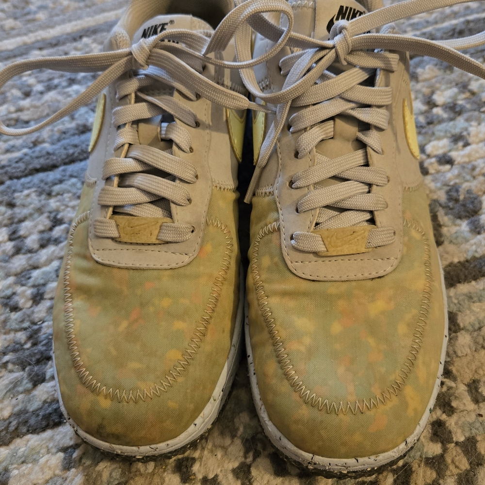 Nike Air Force 1 Grey, Green, Yellow Shoes In A Misses Size 7 EUC